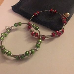 Vantel green apple/ruby wrap bracelet🎅